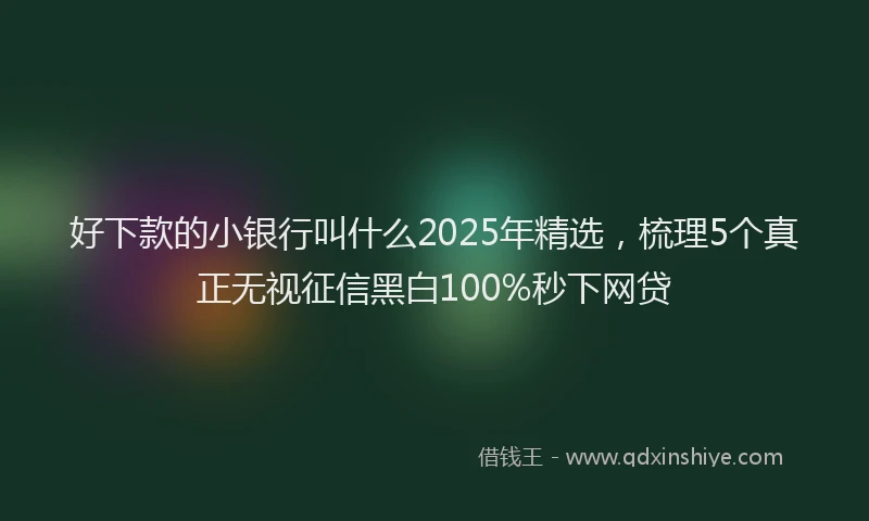 好下款的小银行叫什么2025年精选，梳理5个真正无视征信黑白100%秒下网贷