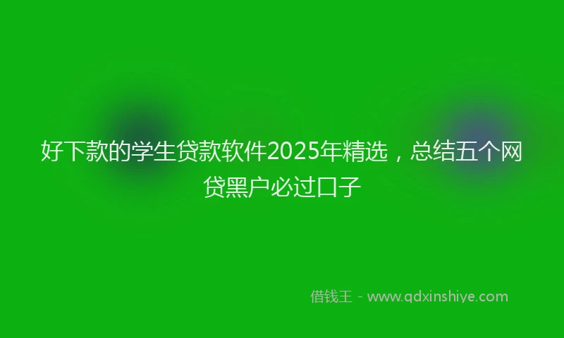 好下款的学生贷款软件2025年精选，总结五个网贷黑户必过口子