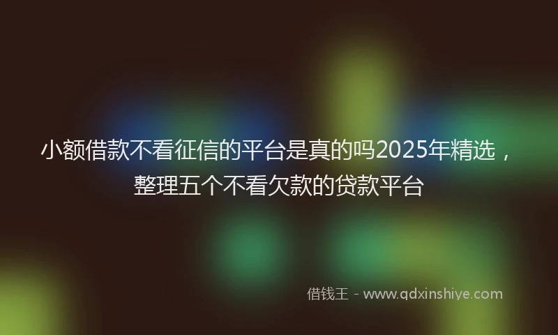 小额借款不看征信的平台是真的吗2025年精选，整理五个不看欠款的贷款平台