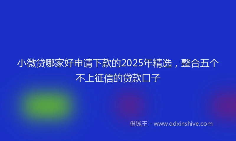 小微贷哪家好申请下款的2025年精选，整合五个不上征信的贷款口子