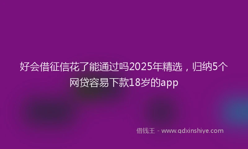 好会借征信花了能通过吗2025年精选，归纳5个网贷容易下款18岁的app