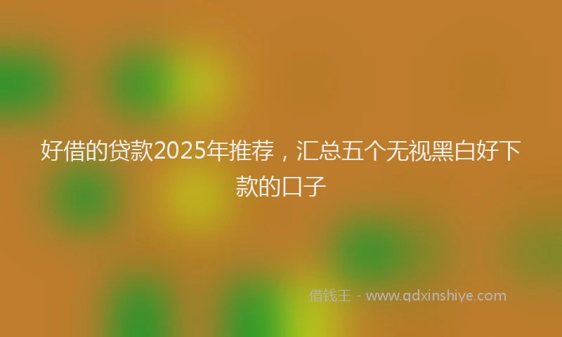 好借的贷款2025年推荐，汇总五个无视黑白好下款的口子