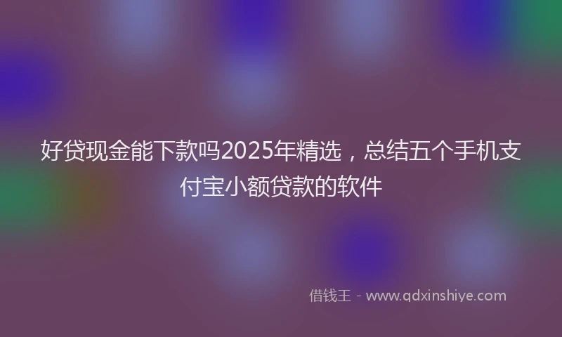 好贷现金能下款吗2025年精选，总结五个手机支付宝小额贷款的软件
