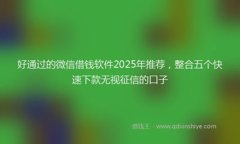 好通过的微信借钱软件2025年推荐，整合五个快速下款无视征信的口子