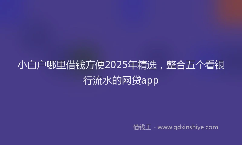 小白户哪里借钱方便2025年精选，整合五个看银行流水的网贷app