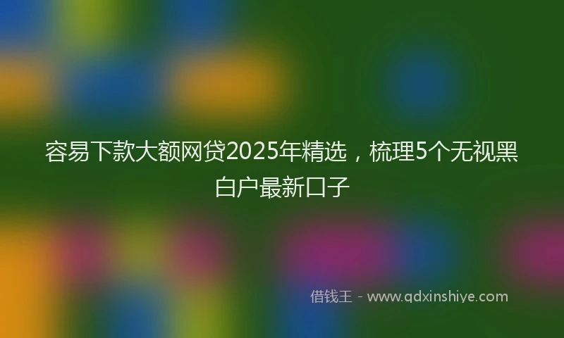 容易下款大额网贷2025年精选，梳理5个无视黑白户最新口子