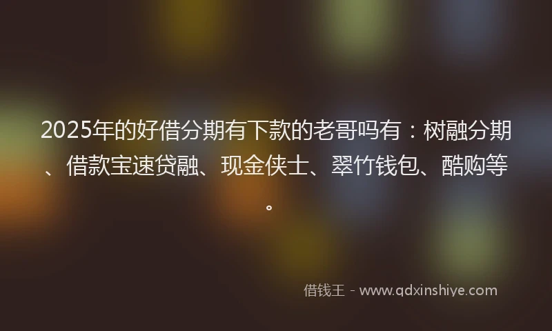 2025年的好借分期有下款的老哥吗有：树融分期、借款宝速贷融、现金侠士、翠竹钱包、酷购等。