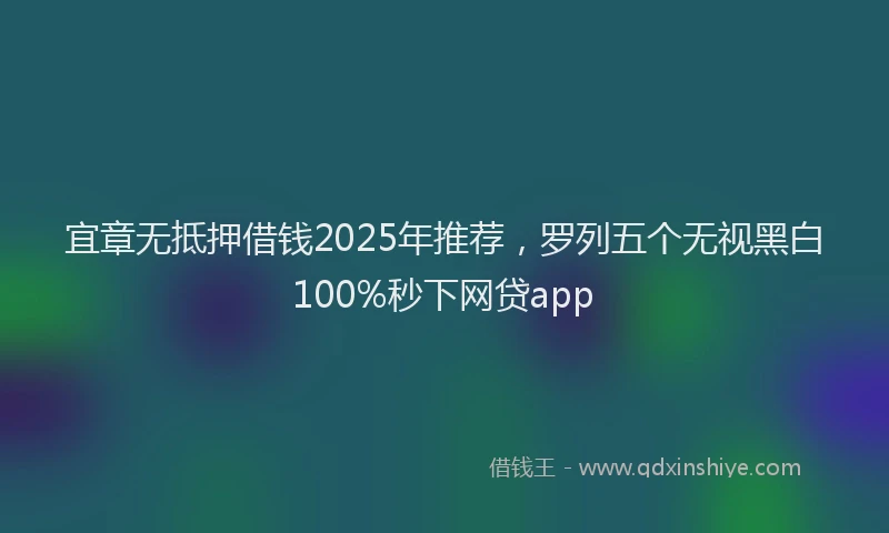 宜章无抵押借钱2025年推荐,罗列五个无视黑白100%秒下网贷app