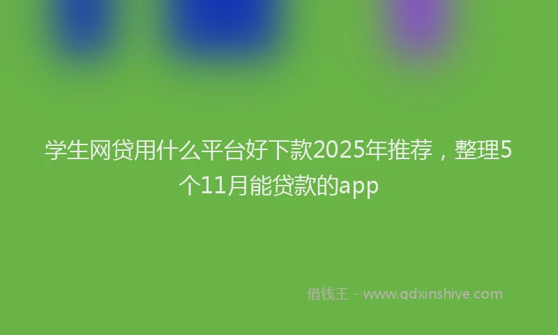 学生网贷用什么平台好下款2025年推荐，整理5个11月能贷款的app