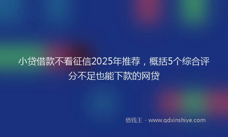 小贷借款不看征信2025年推荐，概括5个综合评分不足也能下款的网贷
