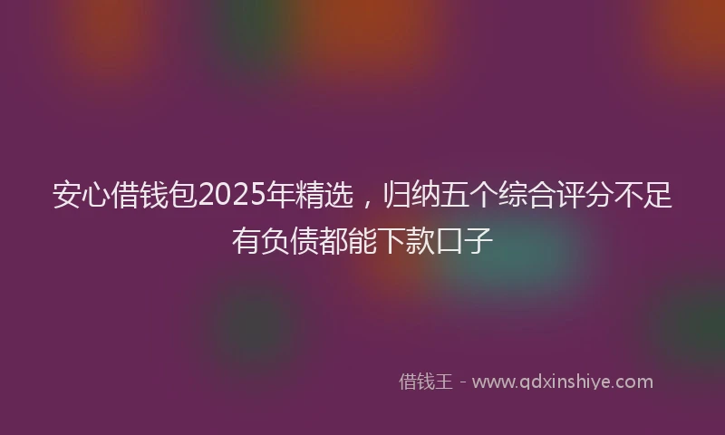 安心借钱包2025年精选，归纳五个综合评分不足有负债都能下款口子