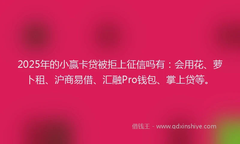2025年的小赢卡贷被拒上征信吗有：会用花、萝卜租、沪商易借、汇融Pro钱包、掌上贷等。