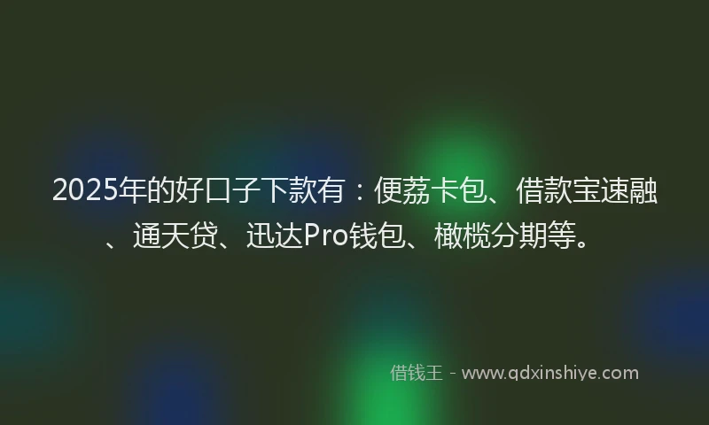 2025年的好口子下款有：便荔卡包、借款宝速融、通天贷、迅达Pro钱包、橄榄分期等。
