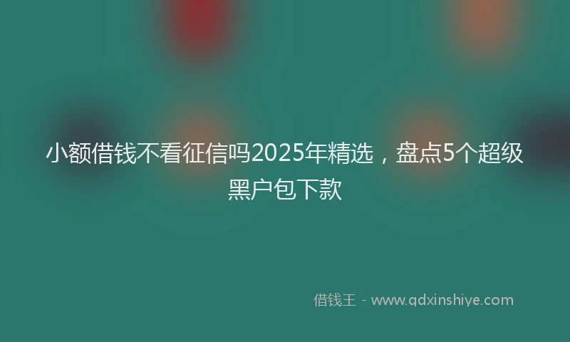 小额借钱不看征信吗2025年精选，盘点5个超级黑户包下款