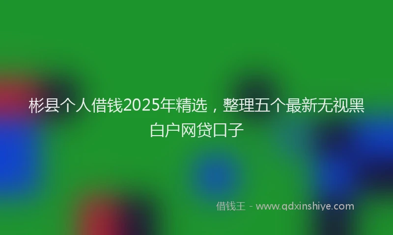 彬县个人借钱2025年精选，整理五个最新无视黑白户网贷口子