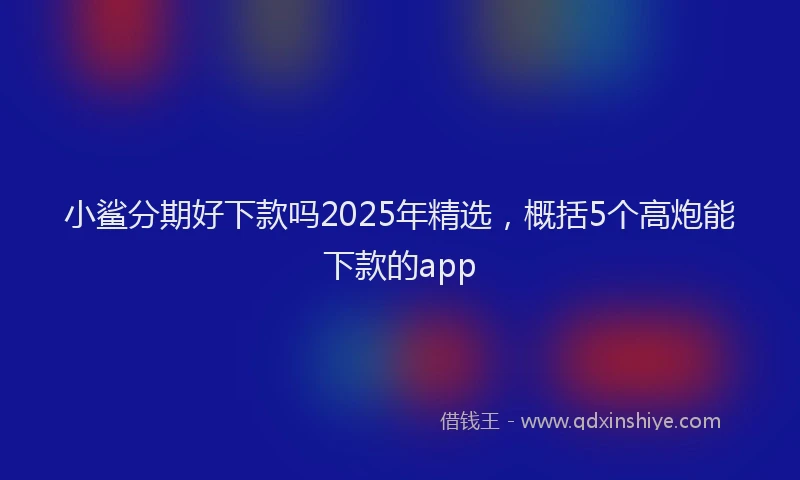 小鲨分期好下款吗2025年精选，概括5个高炮能下款的app