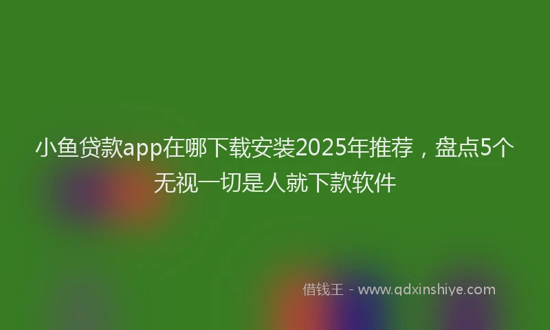小鱼贷款app在哪下载安装2025年推荐，盘点5个无视一切是人就下款软件
