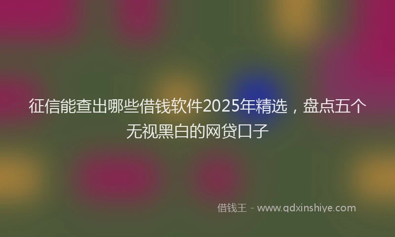 征信能查出哪些借钱软件2025年精选，盘点五个无视黑白的网贷口子