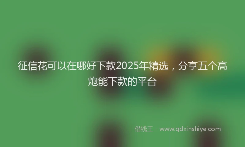 征信花可以在哪好下款2025年精选，分享五个高炮能下款的平台