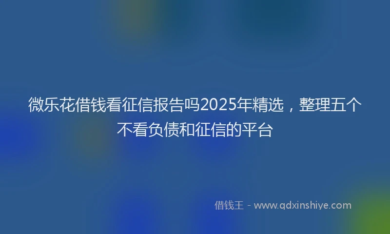 微乐花借钱看征信报告吗2025年精选，整理五个不看负债和征信的平台