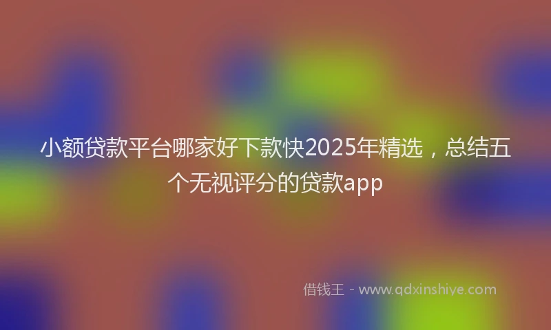 小额贷款平台哪家好下款快2025年精选，总结五个无视评分的贷款app
