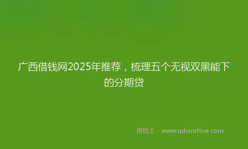 广西借钱网2025年推荐，梳理五个无视双黑能下的分期贷