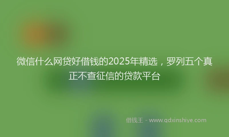 微信什么网贷好借钱的2025年精选，罗列五个真正不查征信的贷款平台