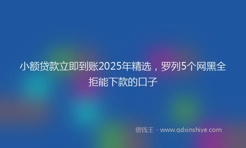 小额贷款立即到账2025年精选，罗列5个网黑全拒能下款的口子