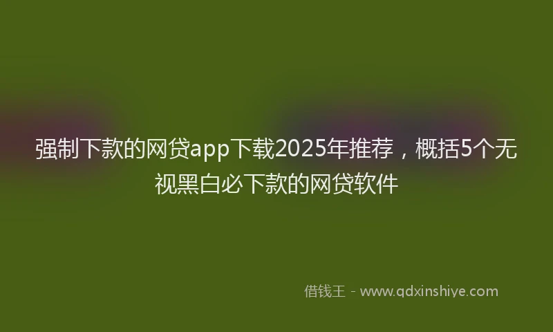 强制下款的网贷app下载2025年推荐，概括5个无视黑白必下款的网贷软件