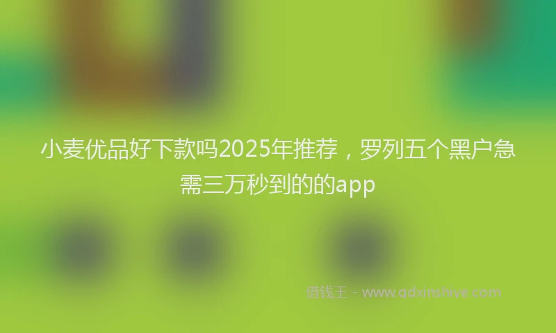 小麦优品好下款吗2025年推荐，罗列五个黑户急需三万秒到的的app