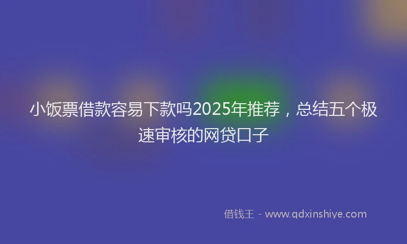 小饭票借款容易下款吗2025年推荐，总结五个极速审核的网贷口子