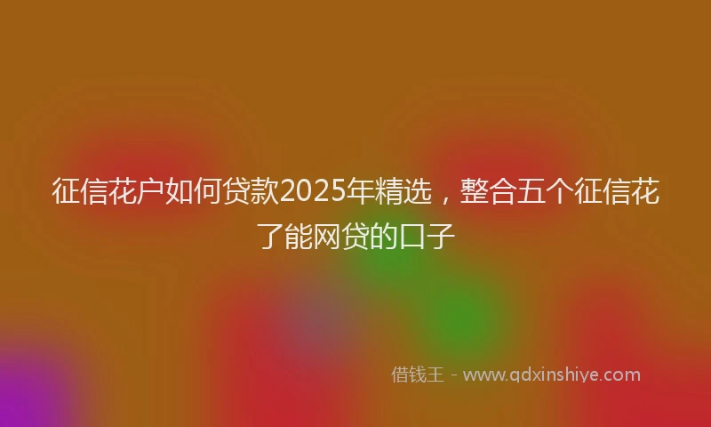 征信花户如何贷款2025年精选，整合五个征信花了能网贷的口子