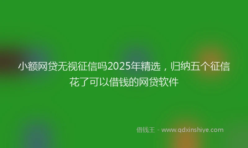 小额网贷无视征信吗2025年精选，归纳五个征信花了可以借钱的网贷软件