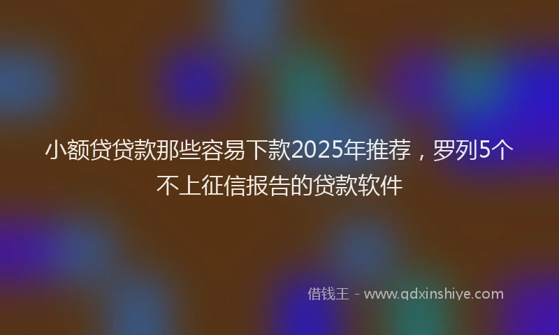 小额贷贷款那些容易下款2025年推荐，罗列5个不上征信报告的贷款软件