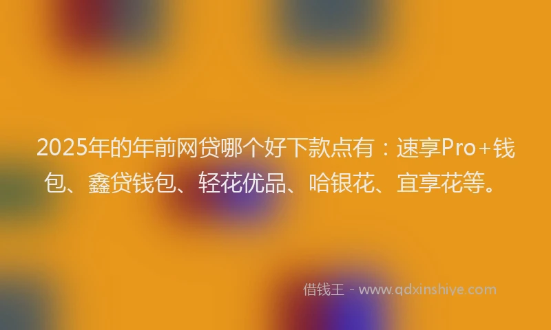 2025年的年前网贷哪个好下款点有：速享Pro+钱包、鑫贷钱包、轻花优品、哈银花、宜享花等。