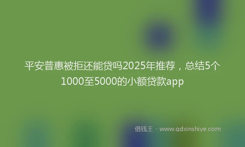 平安普惠被拒还能贷吗2025年推荐，总结5个1000至5000的小额贷款app