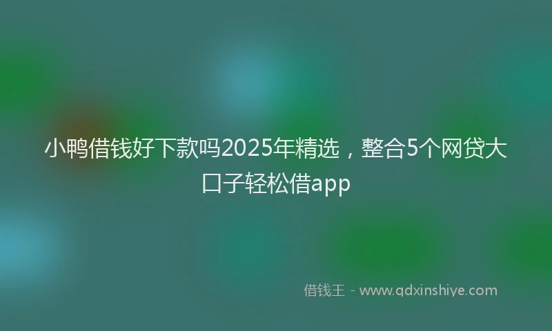 小鸭借钱好下款吗2025年精选，整合5个网贷大口子轻松借app