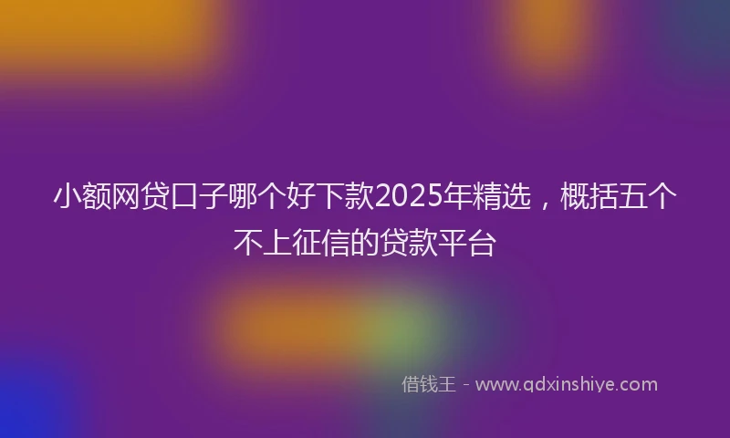 小额网贷口子哪个好下款2025年精选，概括五个不上征信的贷款平台
