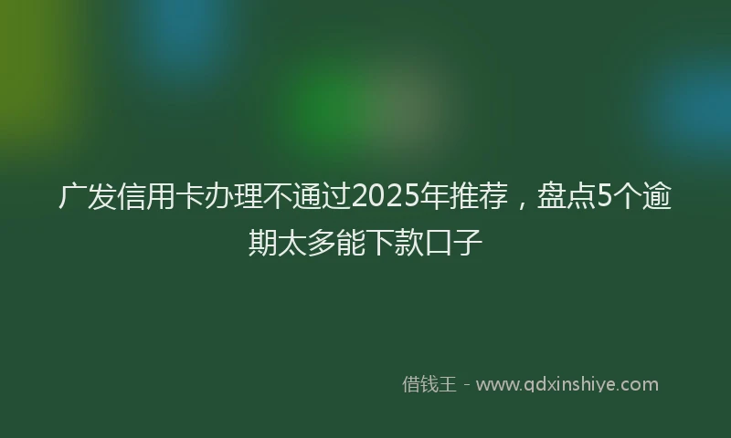 广发信用卡办理不通过2025年推荐，盘点5个逾期太多能下款口子