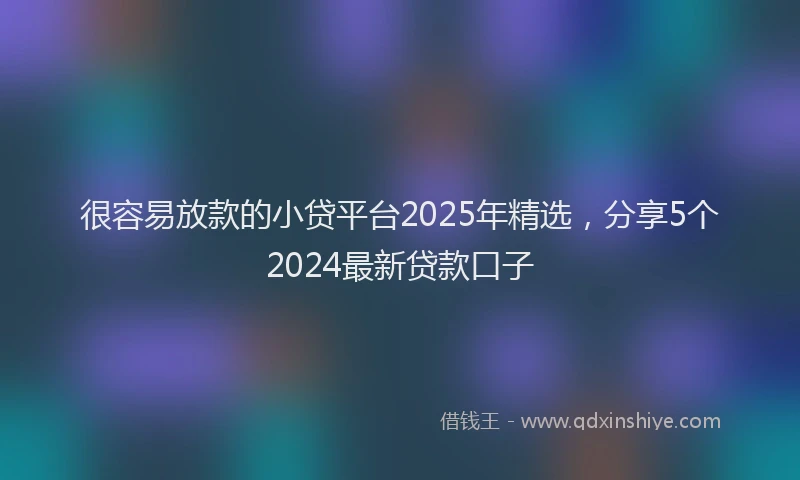很容易放款的小贷平台2025年精选，分享5个2024最新贷款口子