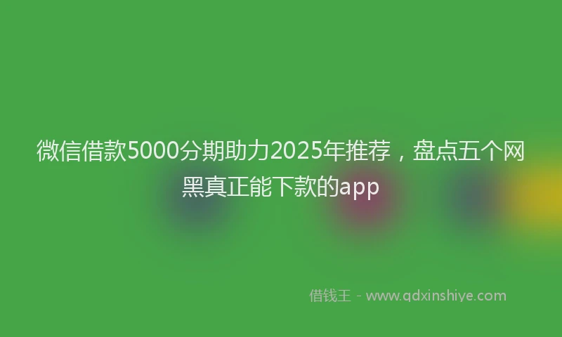 微信借款5000分期助力2025年推荐，盘点五个网黑真正能下款的app
