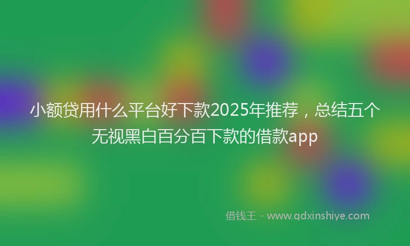小额贷用什么平台好下款2025年推荐，总结五个无视黑白百分百下款的借款app