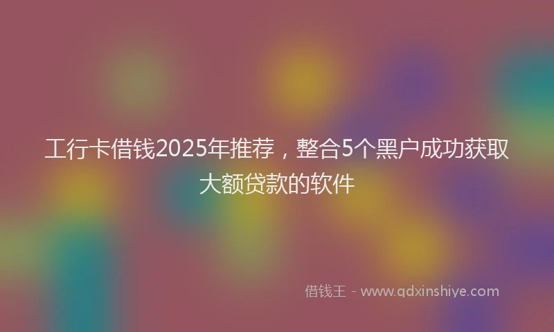 工行卡借钱2025年推荐，整合5个黑户成功获取大额贷款的软件