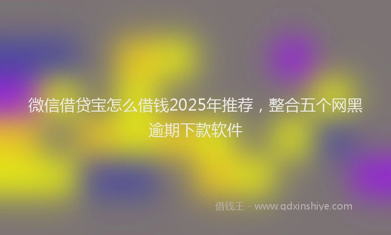 微信借贷宝怎么借钱2025年推荐，整合五个网黑逾期下款软件