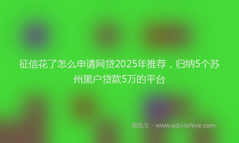 征信花了怎么申请网贷2025年推荐，归纳5个苏州黑户贷款5万的平台