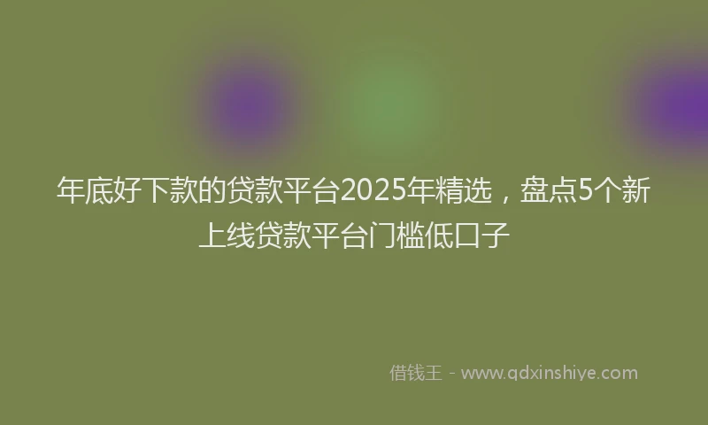 年底好下款的贷款平台2025年精选，盘点5个新上线贷款平台门槛低口子