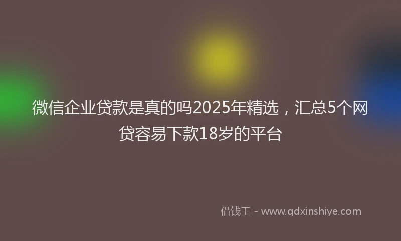 微信企业贷款是真的吗2025年精选，汇总5个网贷容易下款18岁的平台