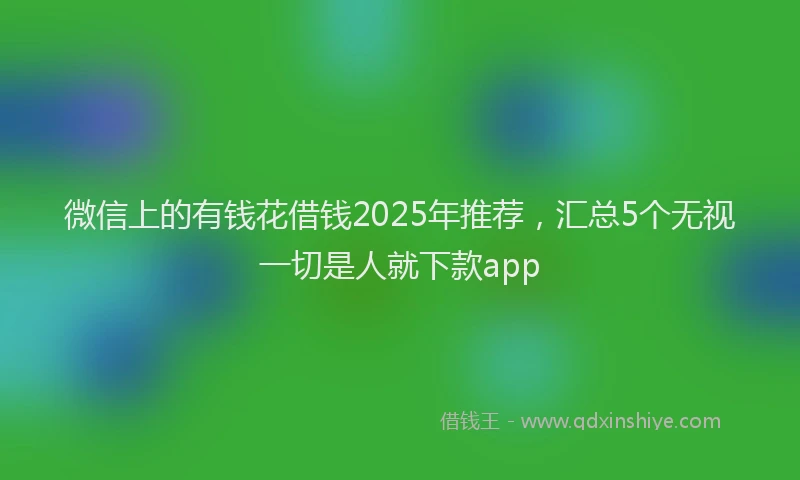 微信上的有钱花借钱2025年推荐，汇总5个无视一切是人就下款app