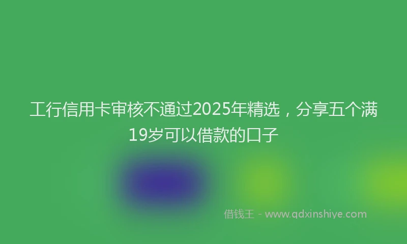 工行信用卡审核不通过2025年精选，分享五个满19岁可以借款的口子