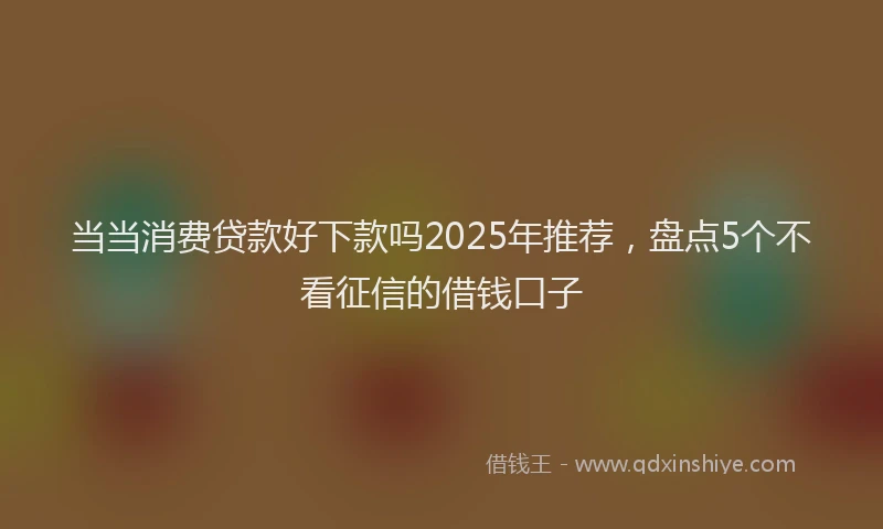 当当消费贷款好下款吗2025年推荐，盘点5个不看征信的借钱口子